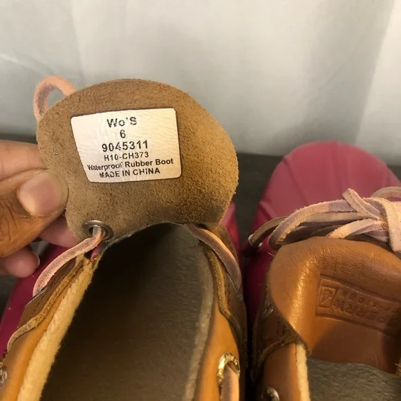 Pink Sperry Top Sided Rain Shoes - Picture 4 of 10
